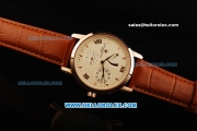 Vacheron Constantin Power Reserve Automatic Movement Rose Gold Case with Rose Gold Markers and Leather Strap