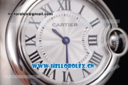 Cartier Ballon Bleu De Mideum Swiss Quartz Stainless Steel Case/Bracelet with Roman Numeral and Markers White Dial