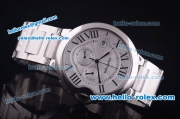 Cartier ballon bleu de Chronograph Quartz Full Case with Silver Dial - 7750 coating