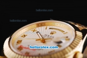 Rolex Day-Date II Automatic Movement Full Gold with Gold Roman Markers and White Dial