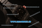 Richard Mille RM 055 Bubba Watson Miyota 9015 Automatic Carbon Fiber Case with Black Dial and Black Rubber Strap