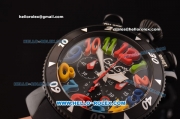 Gaga Milano Chrono 48 Miyota OS20 Quartz PVD Case with Black Dial and Colorful Numeral Markers