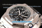 Audemars Piguet Royal Oak Offshore Chronograph Miyota OS10 Quartz Steel Case/Strap with Stick Markers Black Dial