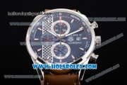 Tag Heuer Grand Calibre 16 Senna Special Edition Chrono Miyota Quartz Steel Case with Blue Dial and Stick Markers