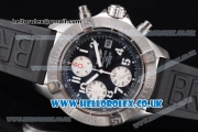 Breitling Avenger Seawolf Chrono Miyota OS10 Quartz Steel Case with Black Dial Black Rubber Strap and Arabic Number Markers