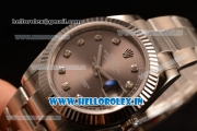 Rolex Datejust Oyster Perpetual Swiss ETA 2836 Automatic Steel Case Brown Dial With Diamonds Markers Steel Bracelet (BP)