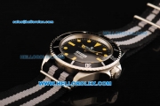Rolex Submariner Comex Automatic Movement Steel Case with Black Dial and Two Tone Nylon Strap