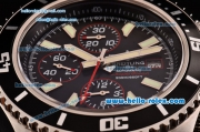 Breitling Superocean Chrono II Swiss Valjoux 7750-SHG Automatic Steel Case PVD Bezel with Steel Strap Black Dial Stick Markers-Red Hands