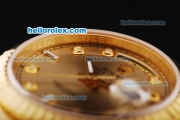 Rolex Day-Date Automatic Movement Full Gold with Khaki Dial and Diamond Markers