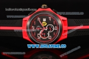 Scuderia Ferrari Lap Time Watch Chrono Miyota OS10 Quartz Red PVD Case with Black Dial and White Arabic Numeral Markers