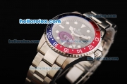 Rolex GMT-Master II Oyster Perpetual Swiss ETA 2836 Automatic Movement Steel Case with Black Dial and Two Tone Bezel