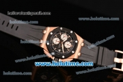 Audemars Piguet Royal Oak Offshore Swiss Valjoux 7750 Automatic Rose Gold Case with Black Bezel Stick Markers and Black Dial (EF)