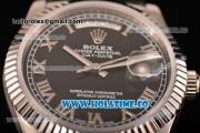 Rolex Day-Date Asia 2813/Swiss ETA 2836/Clone Rolex 3135 Automatic Steel Case with Roman Numeral Markers and Black Dial (BP)