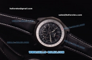 Breitling Bentley Chronograph Quartz PVD Case with Black Dial and Black Leather Strap