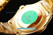 Rolex Yachtmaster Swiss ETA 2836 Automatic Movement Full Gold Case/Strap with Silver-Grey Dial and White Hour Marker