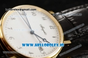 Breguet Classique Japanese Miyota 9015 Automatic Movement Yellow Gold White Dial and Arabic Numeral Markers Leather Strap (FF)