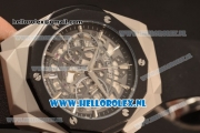 Hublot Classic Fusion Aerofusion Chronograph Orlinski Japanese Miyota OS20 Quartz Steel Case with Black Dial Stick Markers and Black Rubber Strap