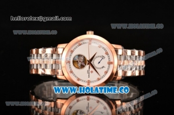 Vacheron Constantin Patrimony Tourbillon Rose Gold/Steel Case with White Dial and Diamonds Markers