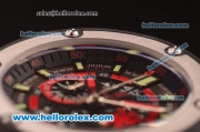 Hublot Big Bang Red Devil Chronograph Quartz Steel Case with Skeleton Dial and Black Rubber Strap-7750 Coating
