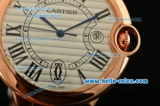 Cartier Ballon Bleu De Swiss ETA 2836 Automatic Rose Gold Case/Bezel/Strap White Dial Roman Markers