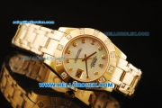 Rolex Datejust Automatic Movement Full Gold with White MOP Dial and Diamond Markers-ETA Coating Case