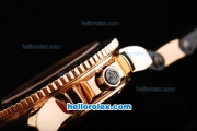 Ulysse Nardin Marine Swiss Valjoux 7750 Automatic Movement Rose Gold Case with Black Dial-Rubber Strap
