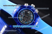 Hublot Big Bang UNICO Sapphire All Blue Miyota Quartz Sapphire Crystal Case with Skeleton Dial and Blue Rubber Strap Stick/Arabic Numeral Markers