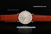 Patek Philippe Calatrava Quartz Movement with Steel Case and Leather Strap