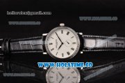 Patek Philippe Calatrava Asia ST16 Automatic Steel Case with White Dial and Black Leather Strap