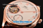 IWC Portuguese Tourbillon Hand-Wound Metropolitan Boutique Edition Swiss Tourbillon Manual Winding Rose Gold Case with White Dial and Arabic Numeral Markers (FT)