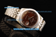 Rolex Datejust II Oyster Perpetual Automatic Movement Full Steel with Brown Dial and Roman Numeral Markers