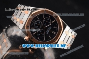 Audemars Piguet Royal Oak Miyota Quartz Two Tone Case/Bracelet with Black Dial and Stick Markers