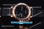 U-Boat Chimera Automatic Asia ST25 Automatic Rose Gold Case Black Dial Black Leather Strap and Arabic Number Markers