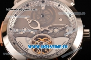 Ulysse Nardin Skeleton Tourbillon Manufacture Asia Automatic Steel Case with Brown/White Dial and Brown Leather Strap