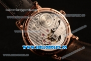 IWC Portofino Vintage Moonphase Asia 6497 Manual Winding Rose Gold Case with White Dial and Brown Leather Strap - (AAAF)