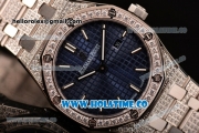 Audemars Piguet Royal Oak 33MM Miyota Quartz Diamonds/Steel Case with Blue Dial Stick Markers and Diamonds Bezel (EF)