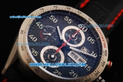 Tag Heuer Carrera Calibre 16 Swiss Valjoux 7750 Automatic Movement Titanium Case with Black Dial and White Markers