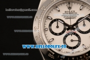 Rolex Daytona Chrono Swiss Valjoux 7750 Automatic Steel Case with White Dial and Steel Bracelet - 1:1 Origianl (AR)