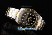 Rolex Submariner Swiss ETA 3135 Automatic Movement Two Tone with Gold/Black Bezel and Black Dial