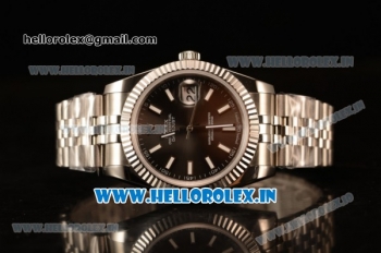 Rolex Datejust 37mm Swiss ETA 2836 Automatic Movement Steel Case with Steel Bezel Grey Dial Steel Strap