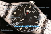 IWC Pilots Mark XVII Asia 2813 Automatic Full Steel with Grey Dial and White Arabic Numeral Markers