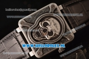 Bell & Ross BR 01-92 Burning Skull Asia Automatic Steel Case with Skull Dial and Black Genuine Leather