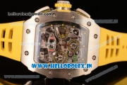 Richard Mille RM11-03 Swiss Valjoux 7750 Automatic Steel Case Skeleton Dial With Arabic Numeral Markers Yellow Rubber Strap(KV)