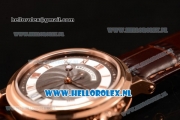 Breguet Marine Big Date Clone Breguet Automatic Rose Gold Case with Brown Dial and Brown Leather Strap