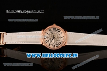 Cartier Ronde Louis Cartier Miyota 1L45 Quartz Rose Gold Case with Diamonds Bezel and White/Diamonds Dial