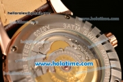 Patek Philippe Calatrava Swiss ETA 2824 Automatic Rose Gold Case with Black Dial Diamonds Bezel and Stick Markers