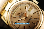 Rolex Day-Date Oyster Perpetual Automatic Full Gold Case/Strap with Gold Dial and Stick Marker