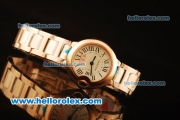 Cartier Ballon Bleu De Swiss ETA Quartz Full Rose Gold with White Dial- 1:1 Original