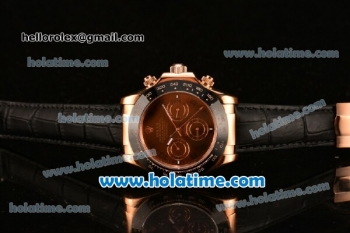 Rolex Daytona II Asia 3836 Automatic Rose Gold Case with Black Bezel and Coffee Dial