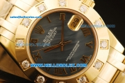 Rolex Datejust Automatic Movement Full Gold with Roman Numerals and Diamond Bezel-ETA Coating